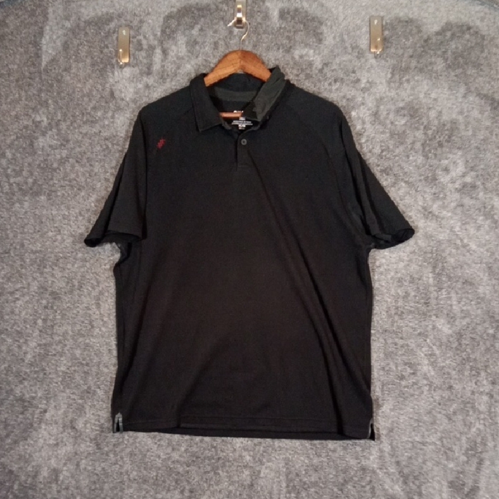 RHONE Delta Pique Polo Lightweight Black Breathable Golf Outdoors Sz XL